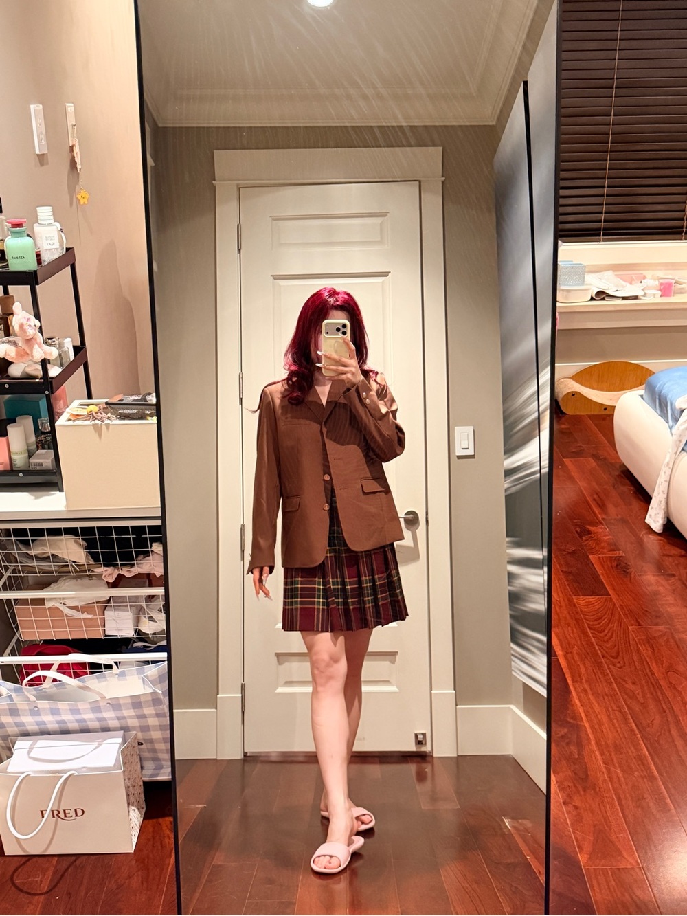 Brown Tailored Blazer Jacket and skirt- Women